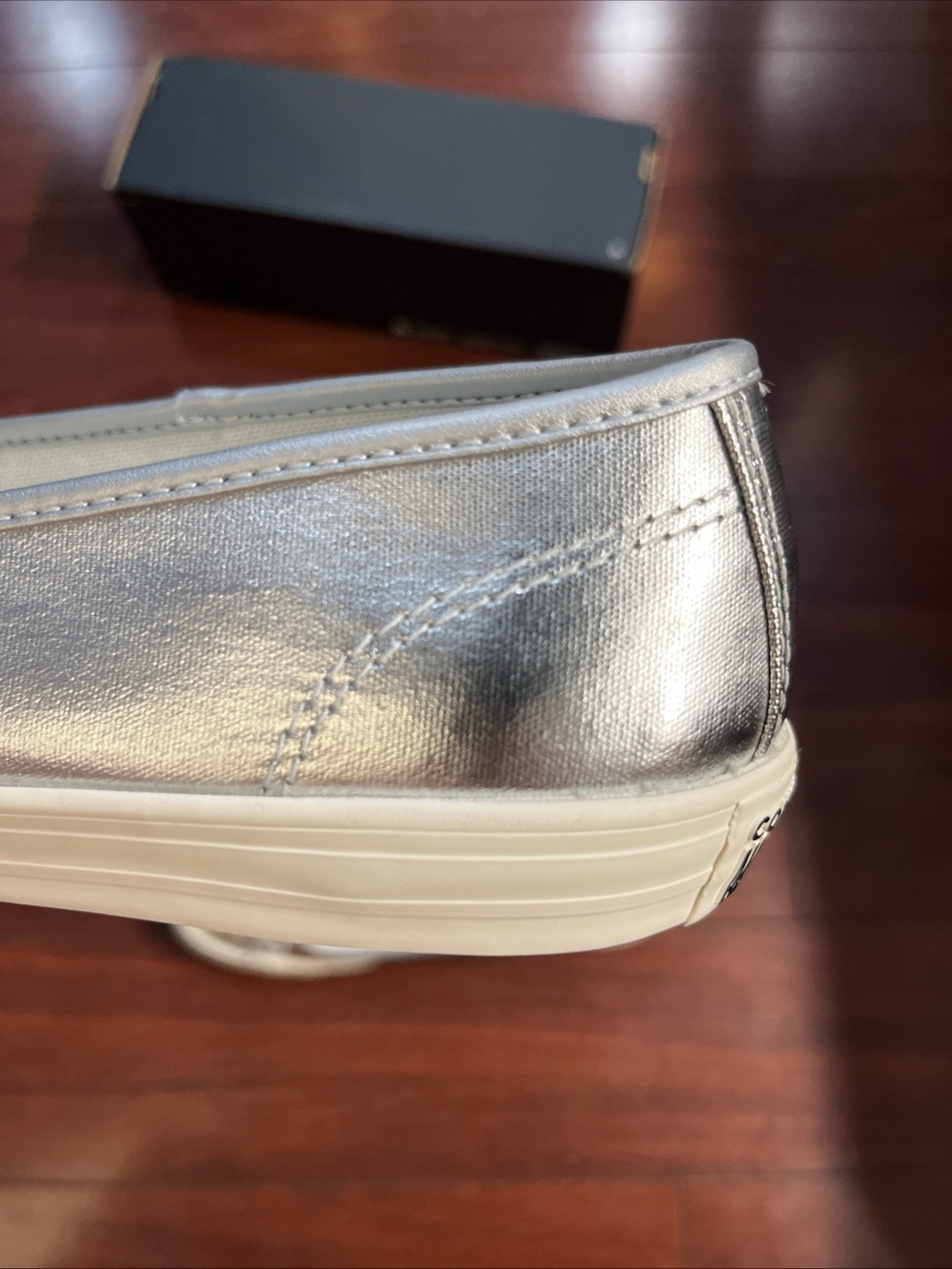 Womens 8 Converse Dainty Ballerina Slip On Silver Metallic New A14492C HALF BOX - Picture 9 of 16